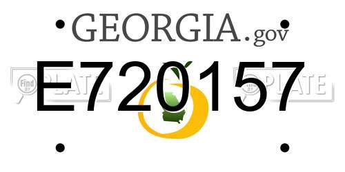 E720157 Georgia License Plate