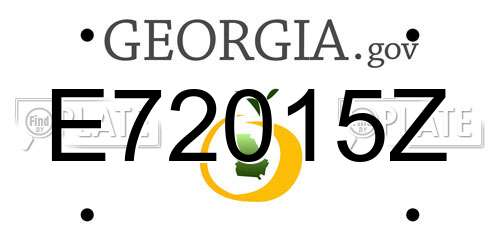 E72015Z Georgia License Plate