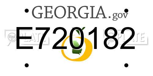 E720182 Georgia License Plate