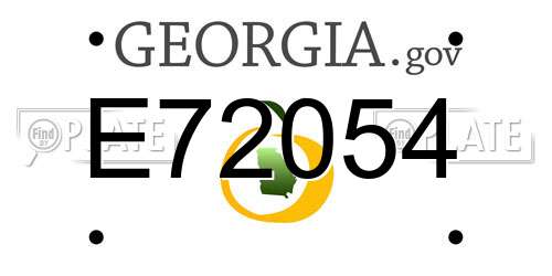 E72054 Georgia License Plate