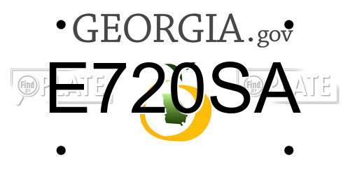 E720SA Georgia License Plate