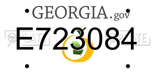 E723084 Georgia License Plate
