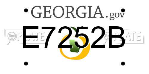 E7252B Georgia License Plate