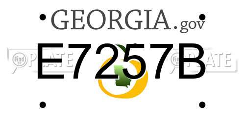 E7257B Georgia License Plate