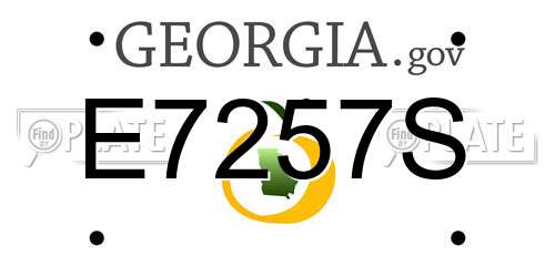 E7257S Georgia License Plate