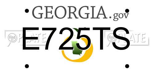 E725TS Georgia License Plate