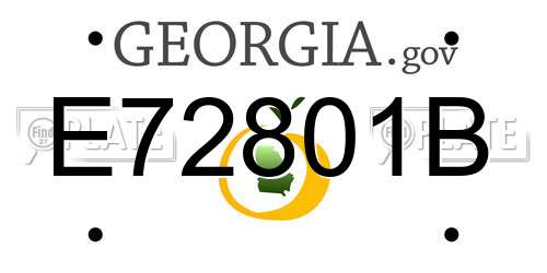 E72801B Georgia License Plate