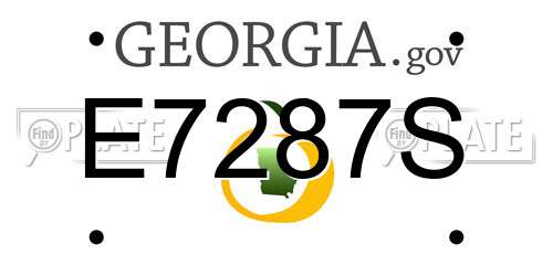E7287S Georgia License Plate