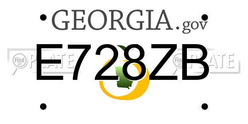 E728ZB Georgia License Plate