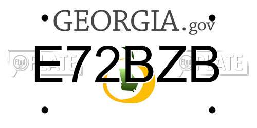 E72BZB Georgia License Plate