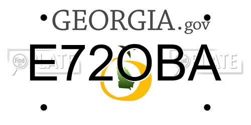 E72OBA Georgia License Plate