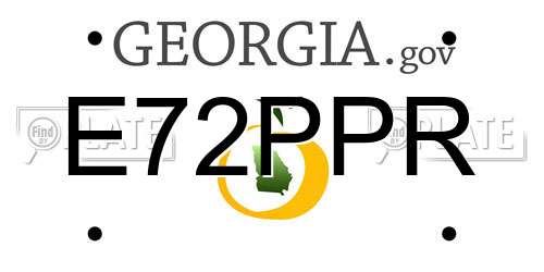E72PPR Georgia License Plate
