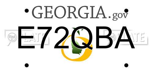E72QBA Georgia License Plate