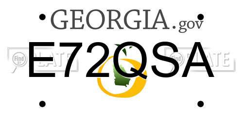 E72QSA Georgia License Plate