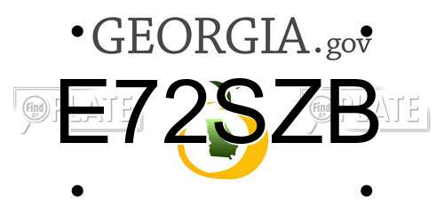 E72SZB Georgia License Plate