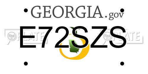 E72SZS Georgia License Plate