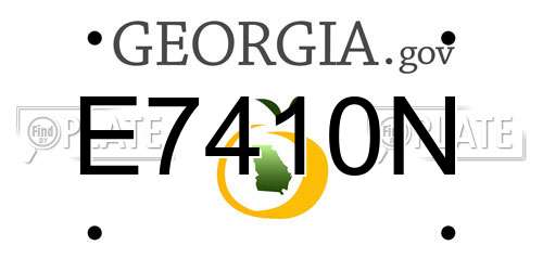 E7410N Georgia License Plate