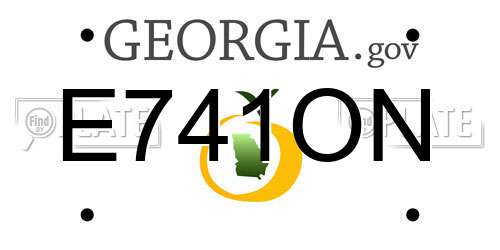 E741ON Georgia License Plate