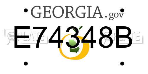 E74348B Georgia License Plate