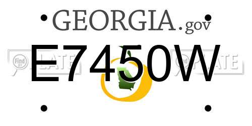 E7450W Georgia License Plate