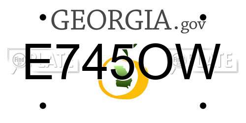 E745OW Georgia License Plate