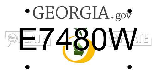 E7480W Georgia License Plate