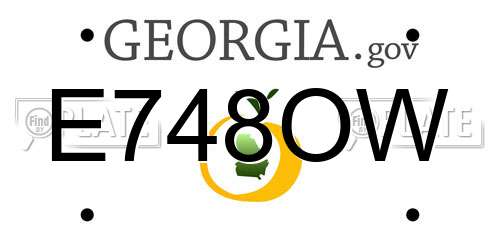 E748OW Georgia License Plate