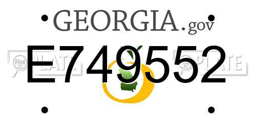 E749552 Georgia License Plate