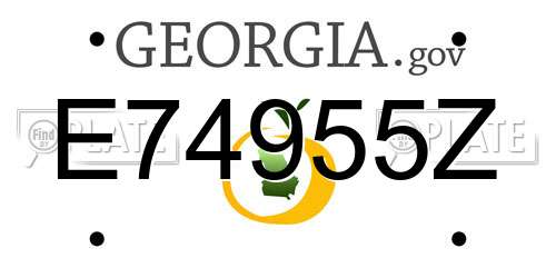E74955Z Georgia License Plate