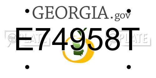 E74958T Georgia License Plate