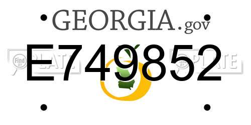 E749852 Georgia License Plate