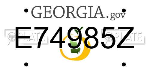 E74985Z Georgia License Plate