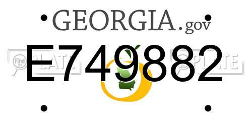 E749882 Georgia License Plate