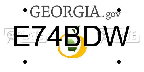 E74BDW Georgia License Plate