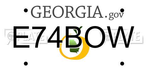 E74BOW Georgia License Plate