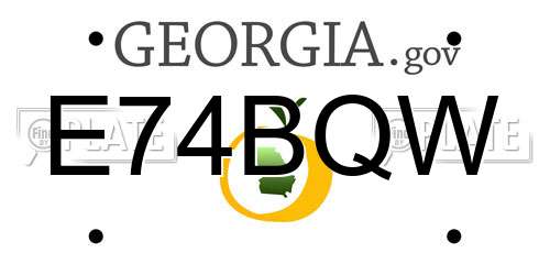 E74BQW Georgia License Plate