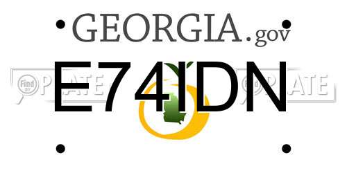 E74IDN Georgia License Plate