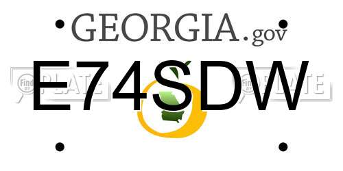 E74SDW Georgia License Plate