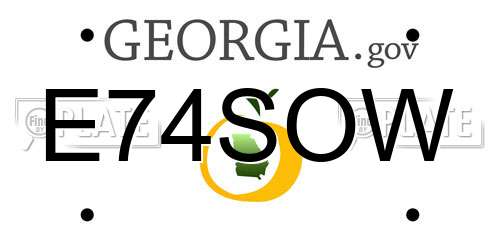 E74SOW Georgia License Plate