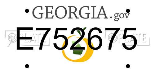 E752675 Georgia License Plate