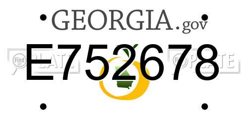 E752678 Georgia License Plate