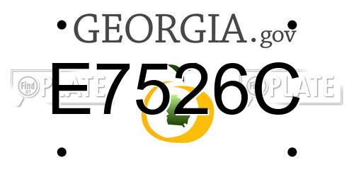 E7526C Georgia License Plate