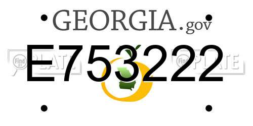 E753222 Georgia License Plate