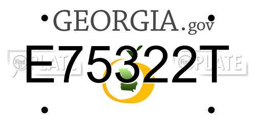 E75322T Georgia License Plate