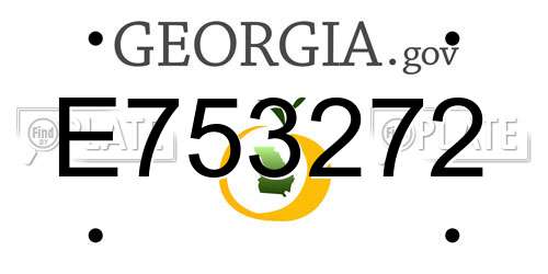E753272 Georgia License Plate