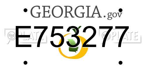 E753277 Georgia License Plate