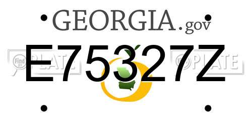 E75327Z Georgia License Plate