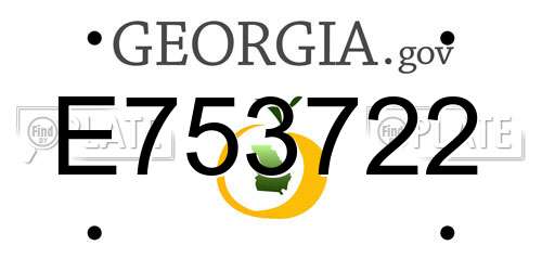 E753722 Georgia License Plate