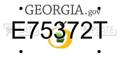 E75372T Georgia License Plate