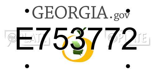 E753772 Georgia License Plate